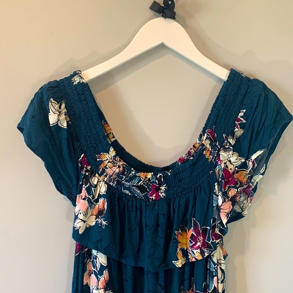 Maurices Dresses Maurices Fall Full Length Maxi Flowy Floral Dress Optional Cold Shoulder W